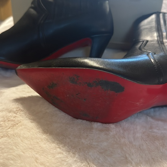 Red Bottom Black Boots Booties size 9 - Picture 6 of 6